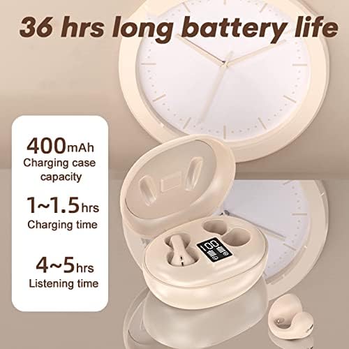 Revolutionary Wireless Open Ear Bone Conduction Headphones – Bluetooth Clip-On Design for Active Lifestyles – Ideal for Running, Cycling, and Workouts – Sweat-Resistant with Built-In Microphone and Secure Earhooks – Experience Clear Audio While Staying Aware of Your Surroundings – Long Battery Life and Enhanced Device Compatibility for Ultimate Freedom