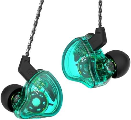 Experience Unmatched Audio Clarity with keephifi CCZ Melody Dual Driver In-Ear Monitor Headphones – Lightweight Wired Earbuds Featuring 1 BA + 1 DD Hybrid Technology, Detachable 2-Pin Cable, and Enhanced Compatibility for Superior Sound Quality in Cyan (with Mic)