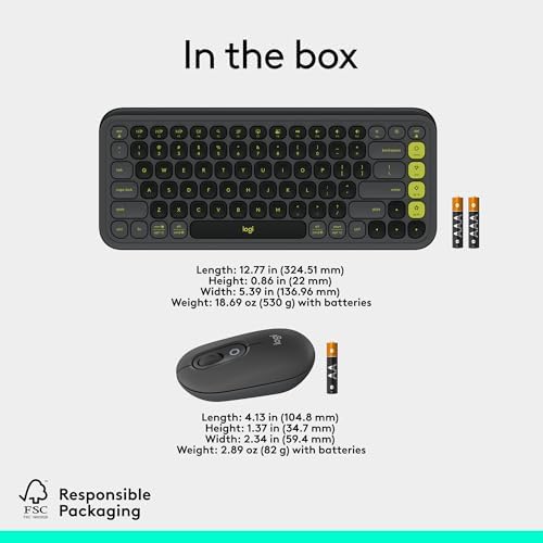 Elevate Your Workspace with the Logitech POP ICON Wireless Bluetooth Keyboard – Stylish Graphite & White Design, Effortless Multi-Device Switching, Comfortable Low-Profile Typing, and Customizable Keys for Enhanced Productivity on Laptops, Tablets, and PCs