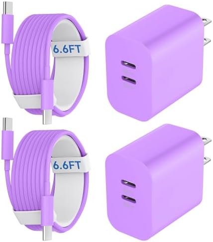 20 W Dual-Port USB-C Fast Charger with 6.6 FT Cable – Ultimate Power Solution for i Phone 15/16 Pro Max & Android Devices – Efficient Travel Companion Designed for rapid charging, this 20 W Dual-Port USB-C Charger ensures your i Phone 15/16 Pro Max and Android devices stay powered up with maximum efficiency. Featuring a generous 6.6 FT USB-C to C cable, this charger eliminates the inconvenience of short cords while allowing you to multitask with ease. Its dual-port design offers the ability to charge two devices simultaneously, making it ideal for busy professionals and frequent travelers. Enjoy broad compatibility across multiple Apple and Android devices, ensuring versatility for all your charging needs. The compact and lightweight structure of this charger enhances portability, making it an essential accessory for your on-the-go lifestyle. Built with high-quality materials, this charger prioritizes durability and safety, giving you peace of mind while delivering fast charging performance. Elevate your charging routine and stay connected wherever life takes you with this indispensable charging solution.