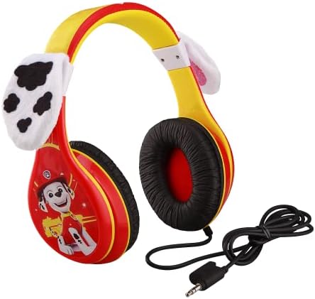 Paw Patrol Marshall Kids Wired Headphones – Safe Volume Limiting Earphones for Young Listeners, Perfect for School, Home, and Travel – Comfort-Driven Design with Adjustable Headband and Plush Ear Cushions for Extended Use