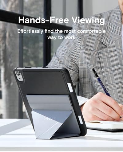 MOFT Snap Tablet Holder: Ultra-Slim Adjustable Stand for i Pad Pro & Air – Ergonomic and Foldable Design in Cool Grey for Optimal Comfort, Perfect for Productivity, Streaming, and Creative Endeavors – Versatile Portrait/Landscape Use with Enhanced Portability