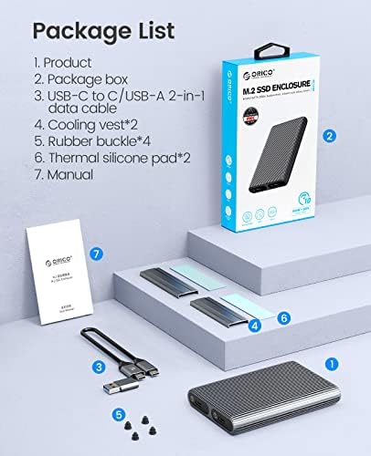 ORICO Dual M.2 NVMe SSD Docking Station – High-Speed USB 3.2 Gen2 Aluminum Adapter for PCIe M-Key & B&M Key SSDs (2230/2242/2260/2280), Tool-Free Design, Up to 4 TB Storage Capacity – Ultimate Performance & Versatility for Tech Enthusiasts