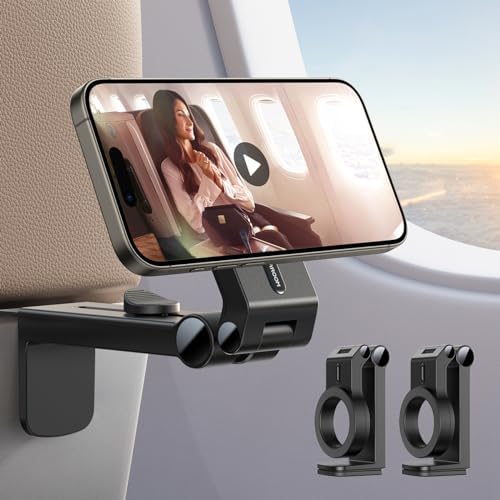 JOYROOM 2 Pack Airplane Phone Holder, Hands-Free Airplane Phone Mount, Airplane Essentials Phone Stand for iPhone 15 Pro Max 14 13 12, and Magsafe Case – Enhanced Compatibility and Speed