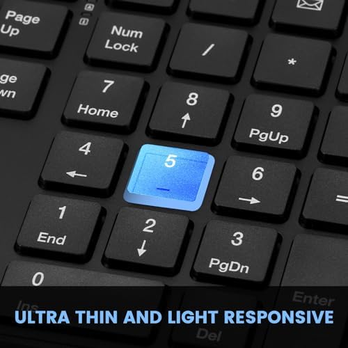 K01 R 2.4 G Wireless Keyboard – Ultra-Slim Compact Design with Numeric Keypad for Effortless Typing on Windows PCs & Laptops, Long-Lasting Battery Life, Whisper-Quiet Keys for Enhanced Productivity, Perfect for Home & Office Use