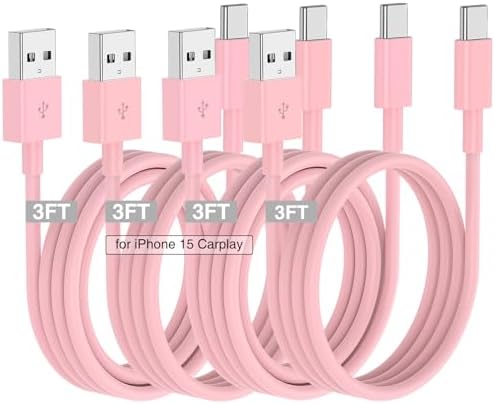 Car Carplay Cable for iPhone 16 15 Pro/Pro Max/Plus,3/3/6/6FT USB A to USB C Fast Charging Cord for iPhone 16 15 Charger,USBC Car Charger for Apple 16 15/iPad Pro-Dark Blue – Enhanced Compatibility and Speed
