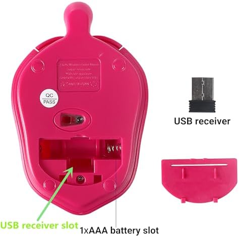 YOCUNKER Adorable Turtle-Shaped Wireless Mouse for Kids – Ergonomic Optical Mouse in Vibrant Pink, Perfect for PC, Laptop, and Mac Book – Fun and Functional Computer Accessory to Enhance Learning and Playtime