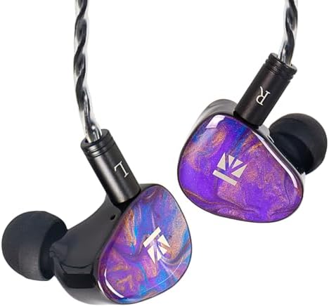 KBEAR KB02 Pro In-Ear Monitor Headphones – Premium 10 mm Beryllium-Plated Diaphragm for Superior Sound Precision and Deep Bass, Ergonomically Designed 3 D Printed Resin Housing for Extended Comfort and Durability, Customizable Detachable 2-Pin Cable for Versatile Connectivity, Perfect for Musicians, Audiophiles, and Performing Artists Seeking Unmatched Audio Fidelity and Broad Device Compatibility