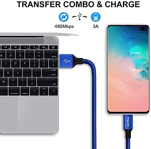 etguuds 20 ft USB C Cable – Long Nylon Braided Charger for Fast Data Transfer & Charging – USB-A 2.0 to Type C Compatibility for Samsung Galaxy Note, LG, Moto, Pixel, Switch & More – Durable Connection for Home & Office Use