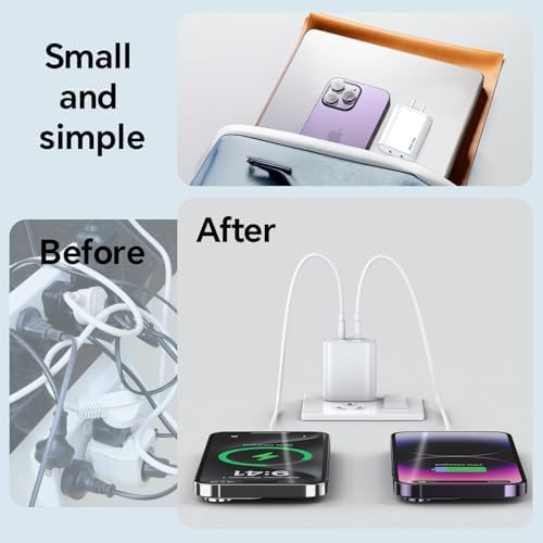 Unleash Rapid Charging Power with i GENJUN 3-Pack 40 W Dual USB-C Charger – Perfect for i Phone 15 Series, Galaxy Smartphones, and Tablets – Ultra-Lightweight Power Adapter Featuring Smart Dual Ports and Advanced Safety for Reliable On-the-Go Charging Solutions