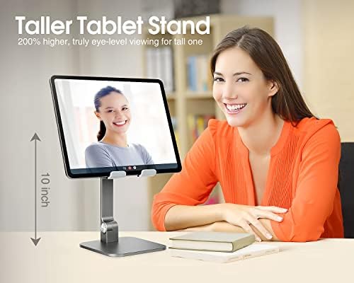 Revolutionize Your Workspace with the elitehood Aluminum i Pad Stand – Ultra-Stable, Adjustable Tablet Holder for Home & Office, Compatible with i Pad Pro 12.9, i Pad Air, Mini 6/5/4/3 in Sleek Black – Enhance Comfort & Productivity Effortlessly