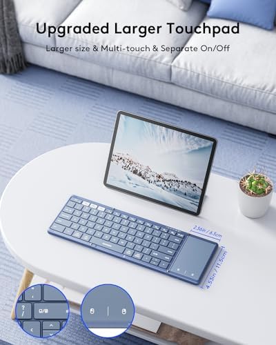 Samsers Portable Foldable Bluetooth Keyboard with Touchpad – Multi-Device Wireless Travel Companion for i OS, Android, Windows & Mac OS – Effortless Workflow with Bluetooth 5.1 and Long Battery Life – Perfect for On-the-Go Professionals