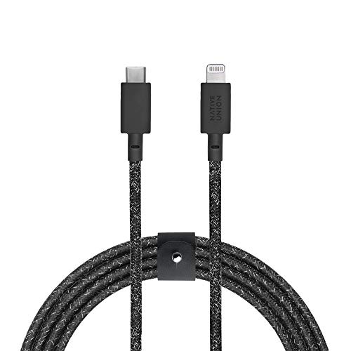 Revamp Your Charging Routine with Native Union 10 ft USB-C to Lightning Belt Cable – Ultra-Durable MFi Certified Cable for i Phone 14 Series & All Lightning Devices – Fast Charging & Data Transfer in Stylish Cosmos Finish for Enhanced Mobility and Performance