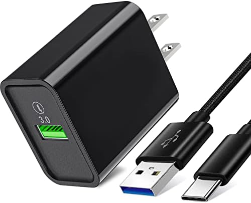 Rapid Charge 3.0 18 W Phone Charger for Motorola Devices – Ultra-Fast Wall Adapter with USB C Cable for Moto G Power (2023/2022), G Stylus (2021), G Fast, G Play, G Pure, One 5 G Ace, Fusion+, Edge Plus, Z4 & G100 – Compact & Travel-Friendly with Safety Features