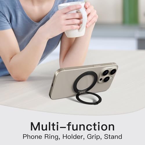 Advanced COOLQO 2-Pack 360° Rotating Phone Grip Ring Stand – Premium Magnetic Holders for Stress Relief & Enhanced Smartphone Stability – Universal Fit for All Devices – Elegant Silver Design for Car & Desk Use