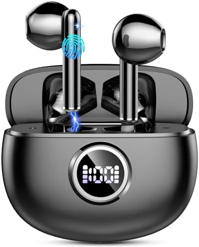 Ultimate Bluetooth 5.3 Wireless Earbuds – Superior Hi-Fi Stereo Audio with Advanced ENC Noise Cancellation, 40-Hour Playtime, Innovative Dual LED Battery Indicator, and IP7 Waterproof for Active Lifestyles – Perfect for Fitness Enthusiasts and Audiophiles Seeking Unmatched Sound Quality