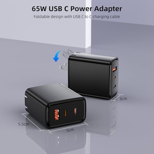 High-Performance 65 W USB-C Charger for HP Elite Book & Pro Book Series | Rapid Charging Power Adapter with 5.9 FT Cable | Compact & Durable Design for Professionals | Enhanced Power Delivery & Safety Features for Optimal Device Efficiency