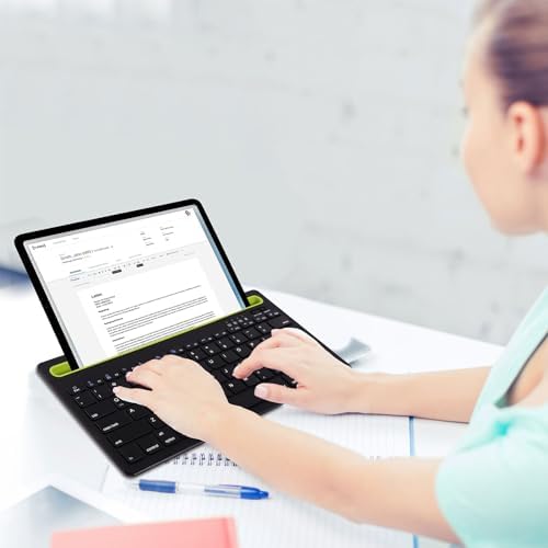 Elevate Your Typing Experience with the CHUYI Wireless Bluetooth Keyboard – Slim, Portable, and Multi-Device Compatible for i Pad, Tablet, and PC – Rechargeable with Quiet Keys and Integrated Stand Slot for Effortless Productivity