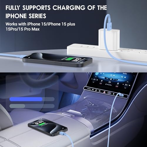 Car Carplay Cable for iPhone 15/16 Car Charger Cable,4Pack USB A to USB C for Carplay USB C Cord,iPhone 16/15/Plus/Pro Max,iPad Pro 12.9/11,Air 5th/4th Gen,Mini 6th Gen/Car Charging Cable 3FT – Enhanced Compatibility and Speed