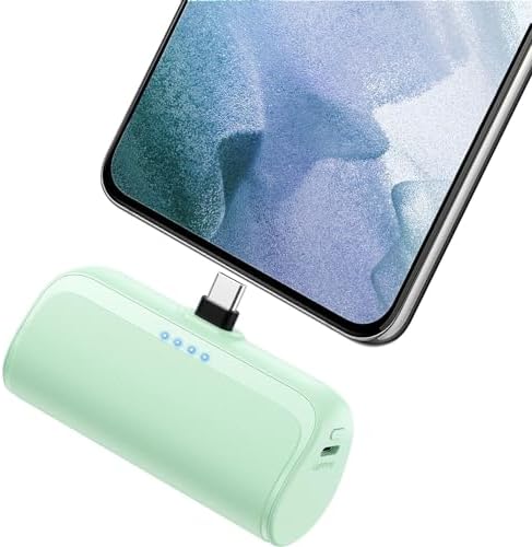 Ultra-Compact 5200 m Ah USB C Power Bank – Fast Charging Mini Portable Charger for i Phone 16/16 Plus/15/15 Plus/15 Pro Max, Galaxy S25/S24, i Pad, and Android Devices – Essential Power Solution for On-the-Go Charging
