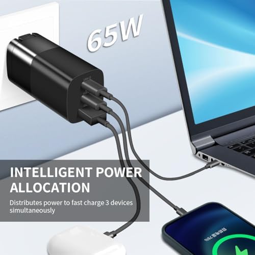 Experience Unmatched Power and Portability with the 65 W Ga N USB-C Charger for Microsoft Surface Devices – Ultra-Compact, High-Speed Charging Solution for Surface Pro, Go, and Laptop Series – Features 6 ft Durable Nylon Cable for Optimal Connectivity – Advanced Multi-Protocol Support Ensures Compatibility with All Your Devices, Including Smartphones and Tablets – Perfect for Home Use and Travel with 50% Size Reduction Compared to Standard Chargers – Enjoy Rapid Charging with Cutting-Edge Ga N Technology – UL Listed for Maximum Safety Assurance – Ideal for Professionals on the Move Seeking Speed and Reliability in a Sleek Black Design – Elevate Your Charging Experience and Enhance Device Performance with This Versatile Charger, Supporting Multiple USB-C and USB-A Protocols for All Your Power Needs.