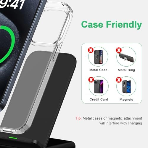 Samsung Fast Wireless Charging Stand 15 W – Universal Compatibility for Galaxy S24/S25 Ultra Plus, i Phone 16/15 Pro Max, Pixel 9 Pro – Sleek Design with 18 W Adapter for Optimal Performance – Perfect Desk and Nightstand Accessory