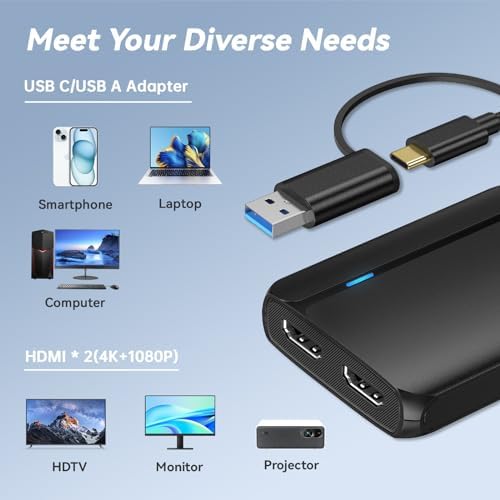 Revolutionize Your Workspace with the Ultimate 13-in-1 USB C Docking Station – Dual Monitor Multiport Adapter for Seamless Triple Display, Featuring 2 HDMI, Display Port, 8 USB Ports, Gigabit Ethernet, and Audio Output – Perfect for Mac Book, Dell, HP, Lenovo Think Pad, and Surface – Unmatched Performance and Connectivity for Enhanced Productivity