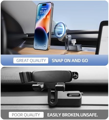 Transform Your Tesla Journey with the Ncyetek Magnetic Phone Mount for Model Y & Model 3 – Premium Adjustable Vent Holder for i Phone Pro Max & Samsung – Ultimate Stability, Modern Design, and Driving Safety Enhancement
