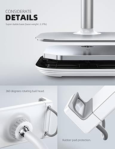 Transform Your Tablet Experience with the Lamicall Gooseneck Mount – Sturdy 2.5 lb Base for Ultimate Stability, Adjustable Design for 360-Degree Rotation, Perfect for i Pad Pro, Kindle & More – Enhance Hands-Free Convenience in a Stylish White Finish