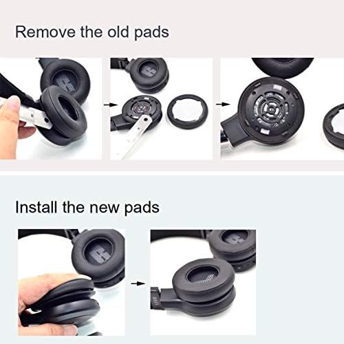 Elevate Your Audio Experience with Defean Replacement Earpads for JBL Live 400 BT – Soft Leather Cushions with High-Density Noise Cancelling Foam for Ultimate Comfort and Sound Isolation – Quick and Easy Installation – Stylish Black Design for On-Ear Wireless Headphones