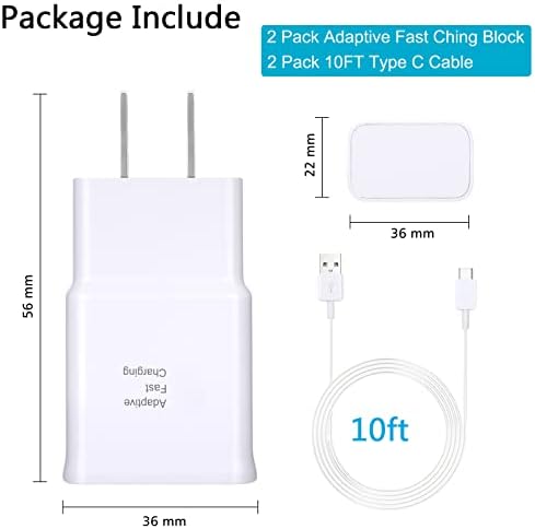 Premium 10 FT Type C Fast Charging Cable for Samsung Galaxy Devices – Versatile USB-C Charger for Rapid Power Delivery to S22, S21, S20, Note Series & More – Durable, Tangle-Free Design for Maximum Convenience and Extended Use