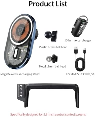 Wireless Charging car Phone Holder for Mercedes Benz CLA-Class 2020-2025/GLB-Class 2020-2025 GLA-Class 2021-2025/A-Class 2019-2022/EQB 2022-2025 Accessories 10.25 inch Screen Fixed Clip – Enhanced Compatibility and Speed