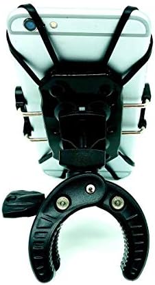 Universal Phone Holder with Adjustable Clamp for Bikes, Boats, Cars, Golf Carts & Strollers – Fits i Phone, Samsung, Google & More (4.1″ to 6.2″) – Durable, 360-Degree Rotating Cell Mount for Enhanced Mobility and Convenience