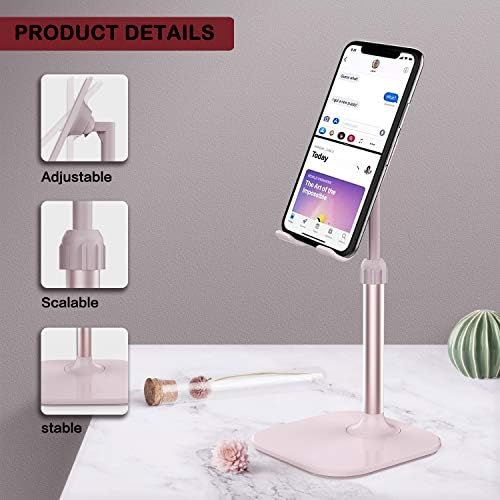Doboli Cell Phone Stand, Phone Stand for Desk, Phone Holder Stand Compatible with iPhone and All Mobile Phones Tablet, Gifts for Adults Women Men Mom Wife, Pink – Enhanced Compatibility and Speed
