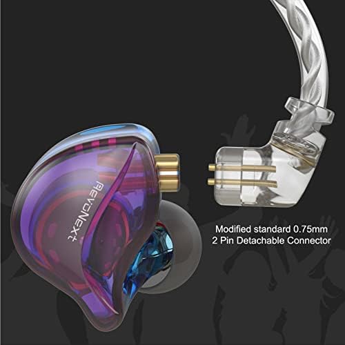 Professional Hi-Fi In-Ear Monitor Headphones with Detachable Cable – Ergonomic Noise-Canceling Earbuds for Musicians, Drummers & Singers – Exceptional Sound Isolation & Built-In Microphone – Versatile Compatibility for Studio & Stage Performance