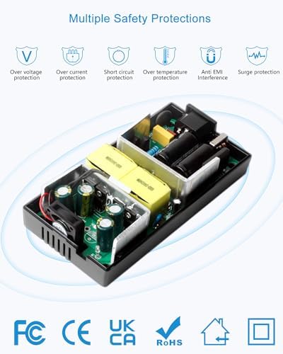 ALITOVE 24 V 10 A High-Efficiency AC Adapter – Universal Power Supply for LED Strips, 3 D Printers, and CCTV Systems – 240 W Output with Versatile 5.5 x2.1 mm Barrel Plug – Enhanced Safety Features for Maximum Device Compatibility and Optimal Performance