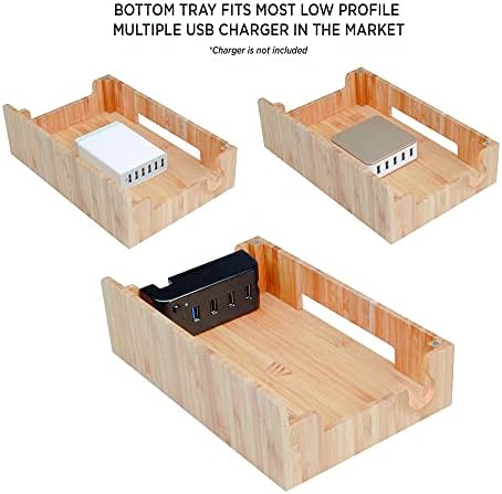 Eco-Friendly Bamboo Multi-Device Charging Station with 6-USB Hub – Universal Organizer for Smartphones, Tablets, and Laptops – Fast Charging Power Supply for a Clutter-Free Workspace
