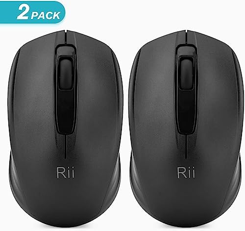 Upgrade Your Computing Experience with Rii 10-Pack Wireless Mouse – Effortless 2.4 GHz Connectivity for PC & Laptop, Ergonomically Designed for Comfort, Portable USB Dongle Included, Perfect for Home, Office, and School Use – Reliable High-Precision Optical Mice in Sleek Black Finish
