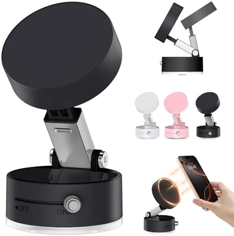 DUEDUE Universal Foldable Magnetic Suction Phone Holder – 2025 Model with Double-Sided Vacuum Adsorption for Reliable Stability and Adjustable Viewing – Ideal Car Phone Mount for All Devices (Sleek Black Finish) – Elevate Hands-Free Convenience and Enhance Driving Safety