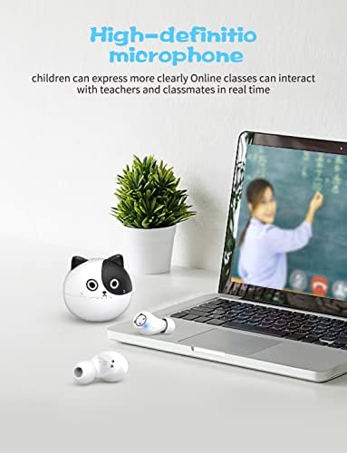 Charming Bluetooth Earbuds for Kids – Waterproof Noise-Cancelling In-Ear Headphones with Adorable Pig and Cat Designs – Comfortable Stereo Sound Perfect for Young Music Lovers and Learning – Durable, Easy-to-Clean Wireless Headset with Broad Device Compatibility – Engage Your Child’s Audio Experience with Fun and Functionality