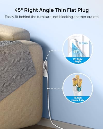 Maximize Your Power Potential with the TROND Heavy-Duty Surge Protector Power Strip: 13 Wide-Spaced Outlets, 32 W Quick Charge USB-C, 4000 Joules Protection, 5 ft Flat Plug Extension Cord, Wall Mountable Design for Seamless Integration in Home and Office Spaces – ETL Listed for Ultimate Safety and Reliability