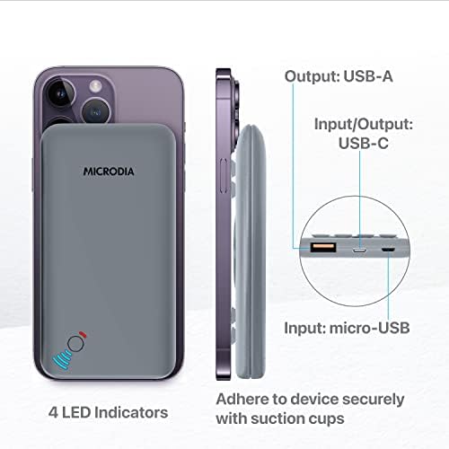 X.Power Octopus PRO Qi-Certified 10,000 m Ah Wireless Power Bank with PD18 W + 10 W Fast Charging – Ultra-Slim Portable USB-C Charger for Effortless On-the-Go Power and Enhanced Device Compatibility