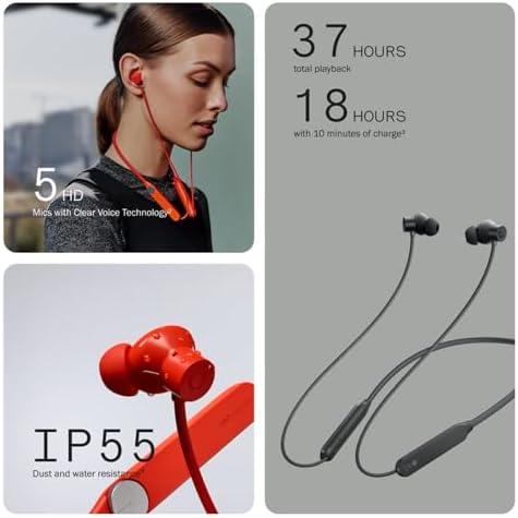 Elevate Your Audio Experience with CMF Neckband Pro Bluetooth Headphones – Cutting-Edge 50 d B Hybrid Active Noise Cancelling Earbuds Featuring Five HD Mics for Superior Call Clarity, IP55 Water Resistance for Outdoor Use, and Ultra-Fast Bluetooth 5.3 Connectivity – Enjoy 37 Hours of Uninterrupted Playtime and Effortless Dual Device Pairing – Ideal for Athletes and Frequent Travelers in Stylish Light Grey