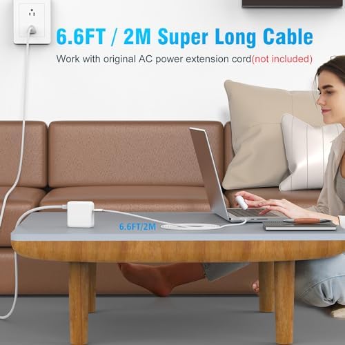 Advanced 70 W USB-C Fast Charger for Mac Book Air & Pro – Ultra-Durable Charging Adapter with 6.6 FT Braided Cable & LED Indicator – Optimal Safety Features & Extended Battery Life for M1, M2, M3, M4 Models – Perfect for 2021-2025 Mac Book Series