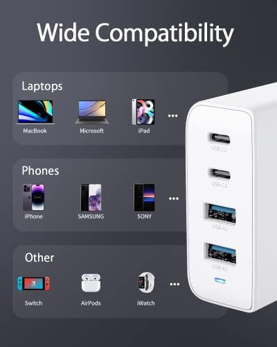 Ultimate 100 W Ga N USB-C Charger with 4 Ports – Fast Charging Block for Mac Book Pro/Air, i Phone 15/14/13/Pro Max, Samsung Galaxy – Compact & Foldable Design for On-the-Go Power Solutions