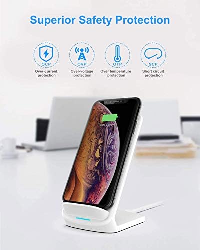 NANAMI Qi-Certified Fast Wireless Charging Stand – Ultimate Compatibility for Samsung Galaxy S25/S24/S23/S22/S21/S20 & i Phone 16/16 Pro/16 Pro Max/15/14/13 – Sleek Design, Rapid Power Delivery, and Adjustable Viewing Angles for a Seamless Charging Experience