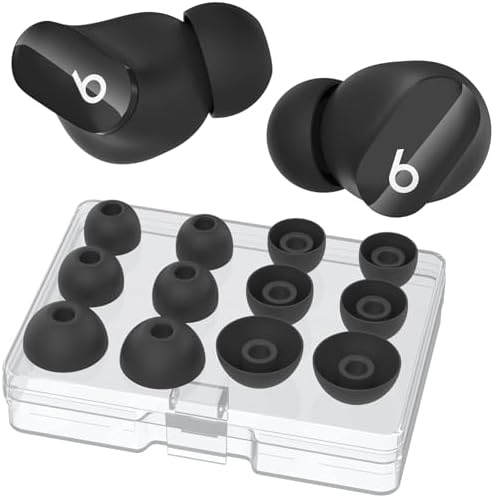 Aha Style Silicone Ear Hooks for Beats Studio Buds 2021 – 3 Pairs of Anti-Slip Covers for Ultimate Comfort and Secure Fit – Perfect for Running and Active Lifestyles – Classic Black Earbud Accessories Enhancing Audio Experience Without Charging Case Compatibility