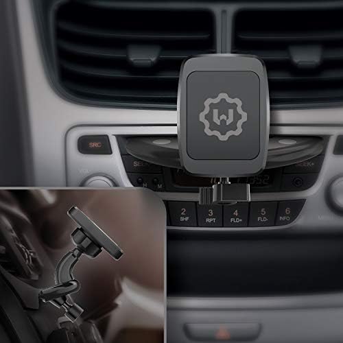 Wix Gear Universal CD Slot Magnetic Car Mount Holder for Smartphones & Mini Tablets – Quick Swift-Snap Installation with 360-Degree Rotation for Safe, Hands-Free Access While Driving
