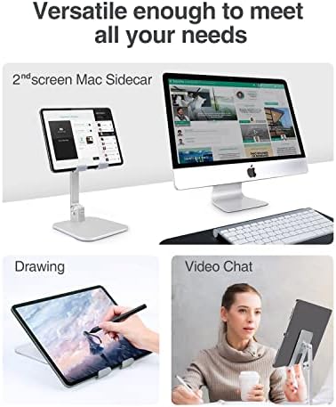Revolutionize Your Workspace with the elitehood Aluminum i Pad Stand – Ultra-Stable, Adjustable Tablet Holder for Home & Office, Compatible with i Pad Pro 12.9, i Pad Air, Mini 6/5/4/3 in Sleek Black – Enhance Comfort & Productivity Effortlessly