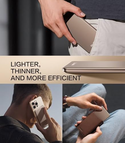 Ultra-Slim Magnetic Power Bank for i Phone – 5000 m Ah Fast Charging Wireless Charger, Lightweight Alloy Design, Sleek Aluminum Finish with Advanced Heat Management, Perfect for i Phone 16/15 Pro Max/14/13/12 – Stay Powered Anywhere, Anytime